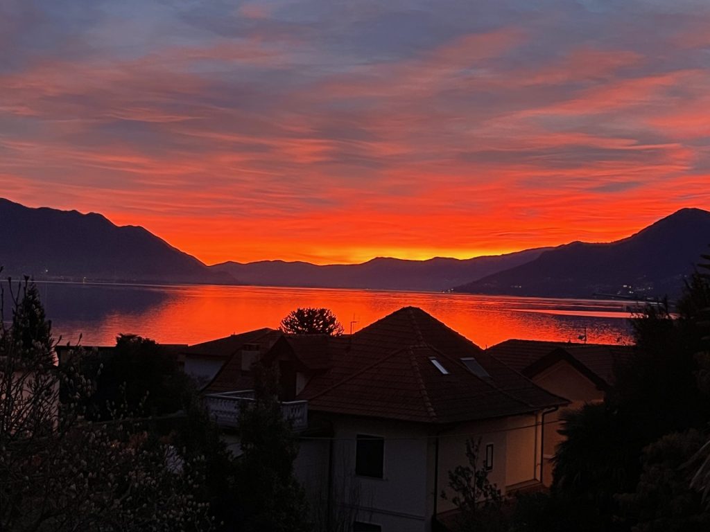 Sunset over calm waters