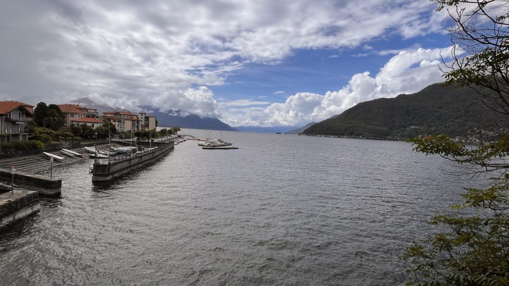 Lake view with cloudy sky